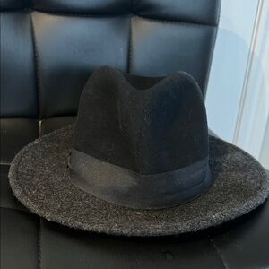 Stylish Black and Gray Fedora Hat